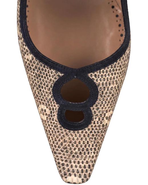 Manolo Blahnik Metallic Berry Lizard-Effect Cut-Out Pumps