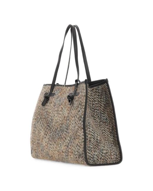 MARCELLA CLUB Gray Marcella Bouclé-Effect Tote Bag