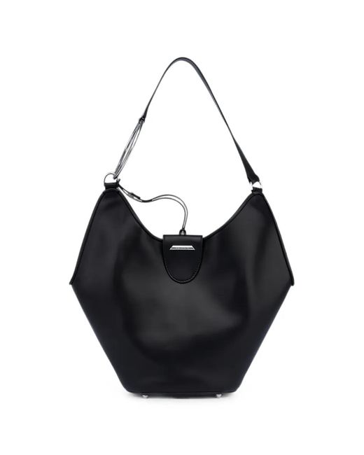 Dondup Black Small Ring-Detail Tote Bag