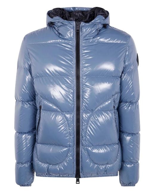 Herno Blue Hooded Quilted Jacket for men