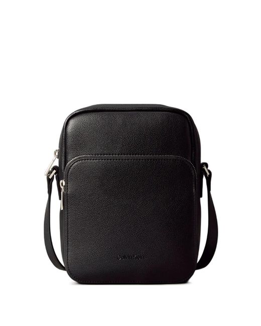 Calvin Klein Messengertas Met Rits En Textuur in het Black voor heren
