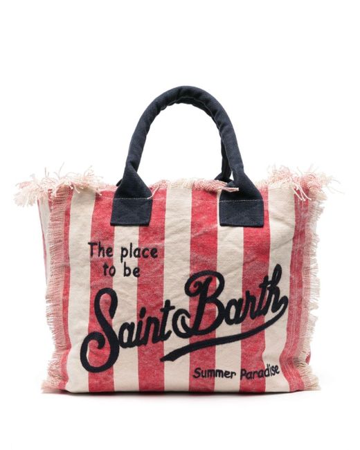 Mc2 Saint Barth Red Vanity Canvas Beach Bag