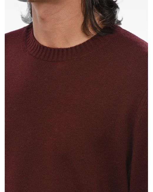 Vince Red Ribbed-Trim Crew-Neck Sweater for men