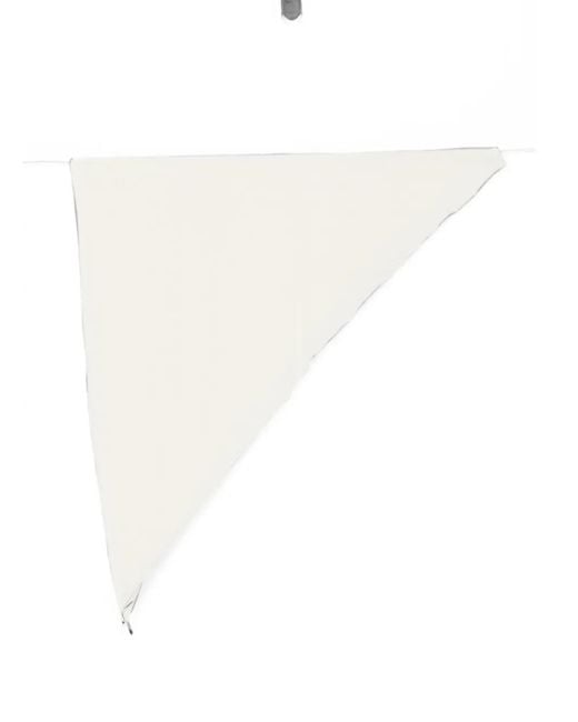 Faliero Sarti White Adeli Raw-Edge Scarf