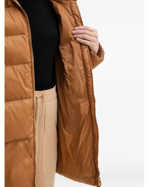 Pinko Brown Veste Matelassée À Capuche