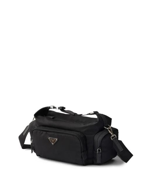 Prada Black Re-Nylon And Saffiano-Leather Shoulder Bag for men