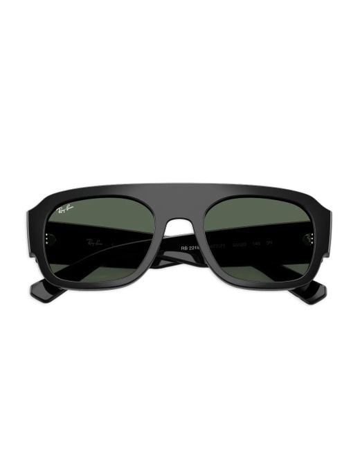 Ray-Ban Green Shield-Frame Tinted Sunglasses