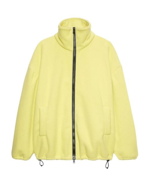 MSGM Yellow Zip-Fastening Sweatshirt