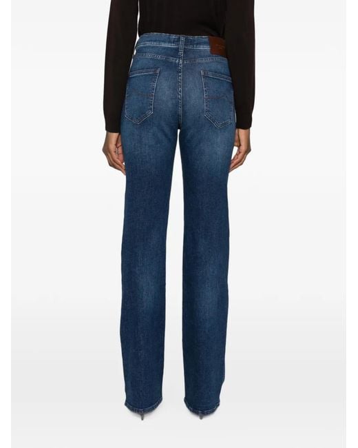 Jacob Cohen Blue Cara Faded Straight-Leg Jeans