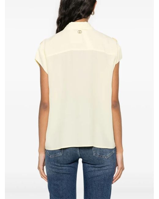 Twinset Natural Cap-Sleeved Shirt