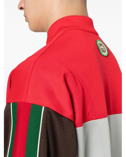 Gucci Red Panelled High-Neck Jacket for men