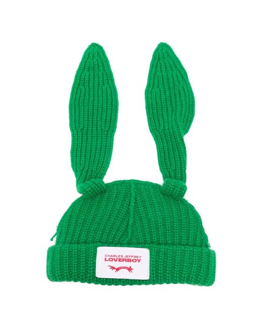 Charles Jeffrey Green Chunky Rabbit Beanie Hat