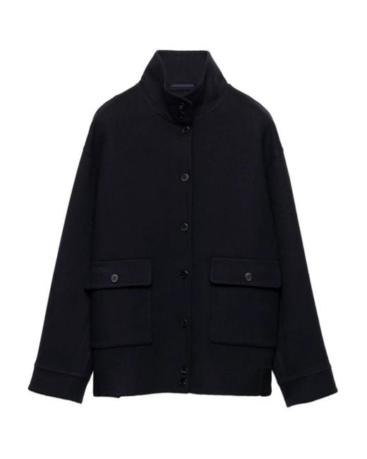 Prada Blue Buttoned Reversible Jacket