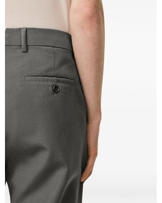 AMI Gray Wool Straight Trousers for men