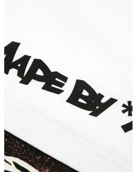 Aape By A Bathing Ape White Patch Trim T-Shirt for men
