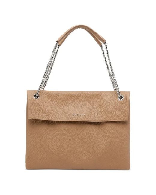 Orciani White Magnetic-Closure Shoulder Bag