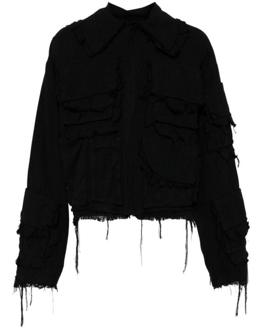 Natasha Zinko Black Distressed Cotton Jacket