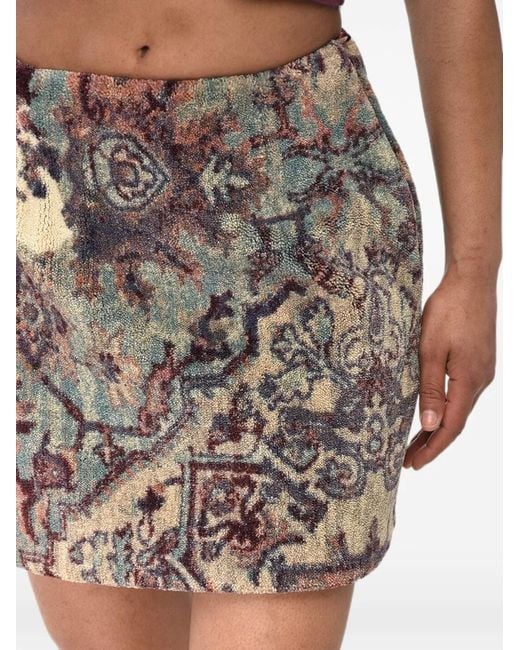 Off-White c/o Virgil Abloh Multicolor Paisley-Print A-Line Mini Skirt