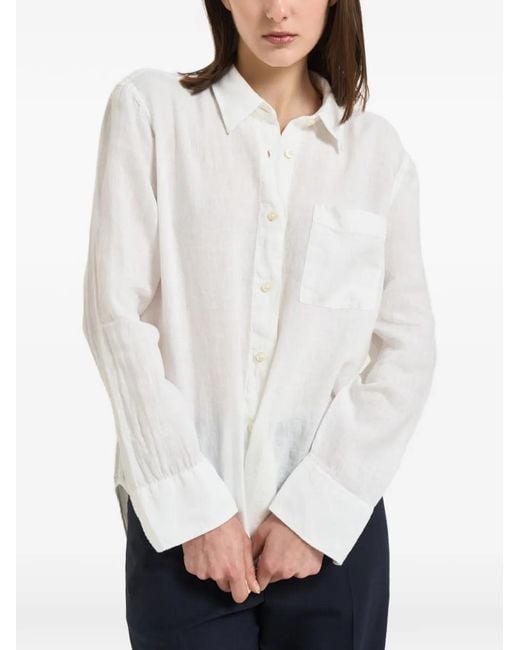 Roy Rogers White Patch-Pocket Button-Up Shirt