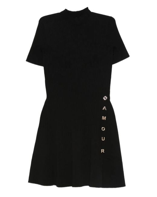 Abito Corto A Coste di Maje in Black