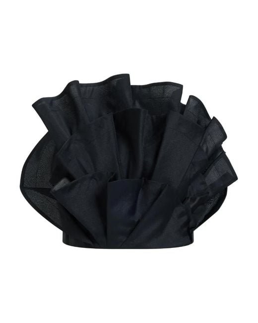 Aje. Black Selestia Ruffled Top