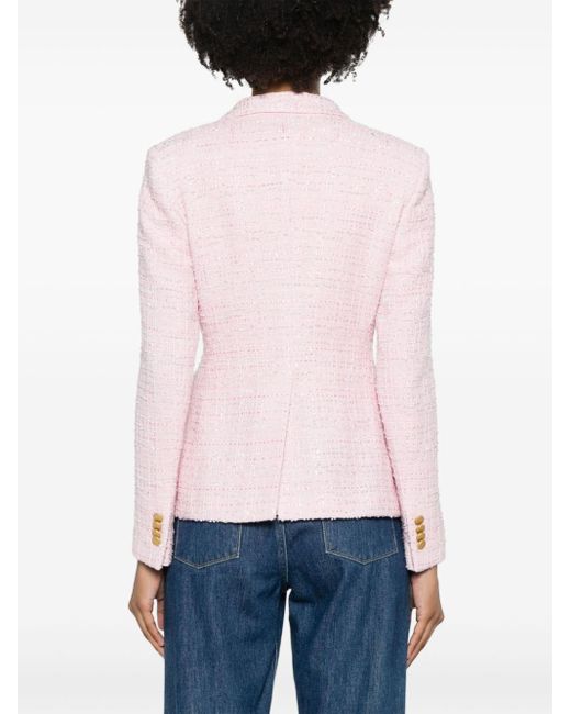 Alicya cotton-blend bouclé blazer Tagliatore de color Pink