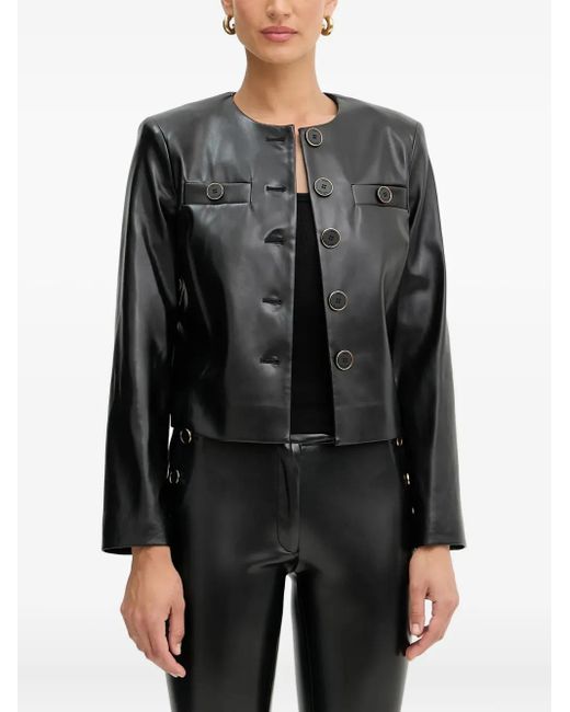 Guess Black Buttoned-Detail Jacket