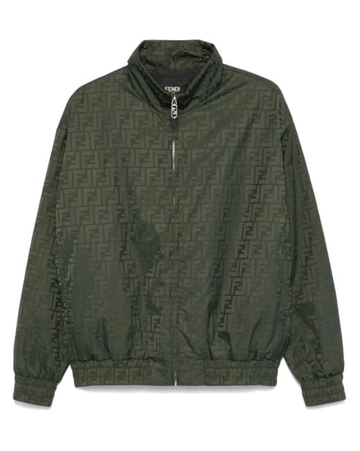 Fendi Green Ff Padded Bomber Jacket for men