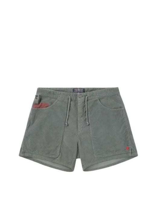 Amundsen Gray Corduroy Drawstring Shorts for men