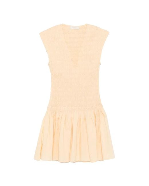 Faithfull The Brand White Carmen Shirred-Bodice Mini Dress