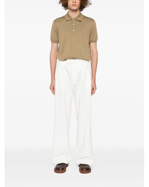 Tom Ford Natural Knitted Polo Shirt for men