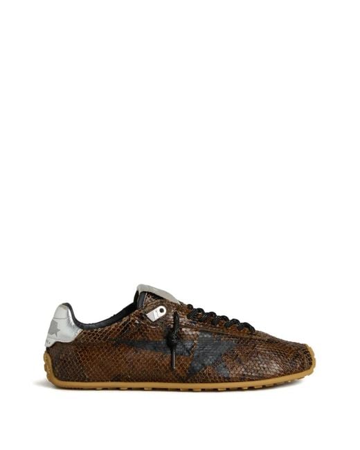 Golden Goose Deluxe Brand Brown Marathon Speed Printed-Leather Sneakers