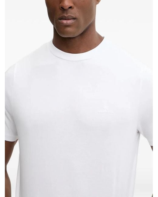 Karl Lagerfeld White Logo-Appliqué T-Shirt for men
