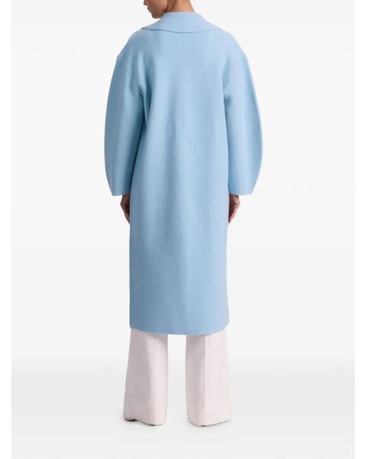 Alice + Olivia Blue Manteau Waverly Cocoon À Boutonnière Croisée