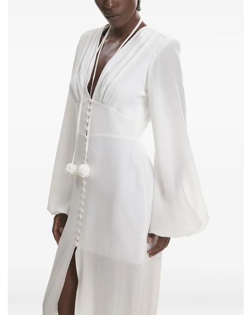 Lita Couture White Maelle V-Neck Dress