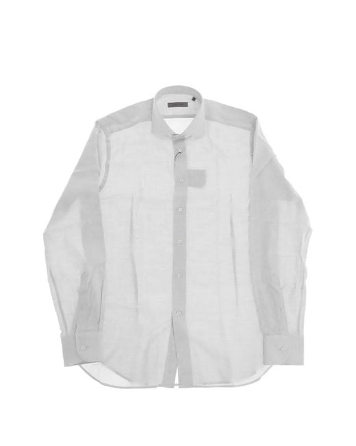 Corneliani White French-Collar Long-Sleeve Shirt for men