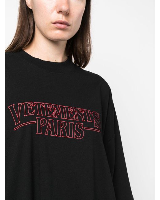 Vetements T-shirt Met Logoprint in het Black