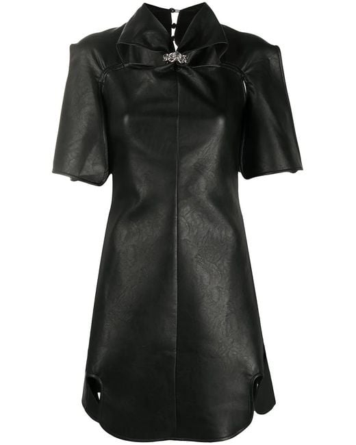 Ellery Black Bora Bora Faux-Leather Dress