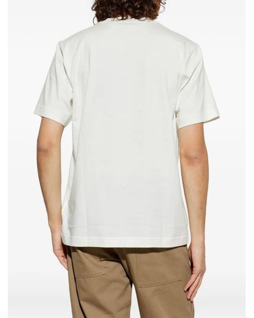 Burberry White Logo-Embroidered T-Shirt for men