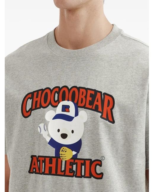 Chocoolate Gray Bear-Print T-Shirt for men