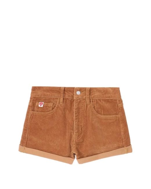 A Bathing Ape Brown Corduroy Logo Patch Shorts