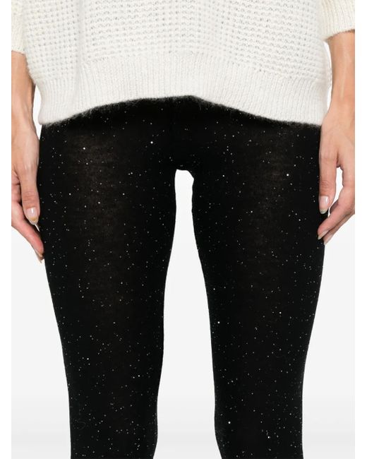 Fabiana Filippi Black Sequin-Embellished Leggings