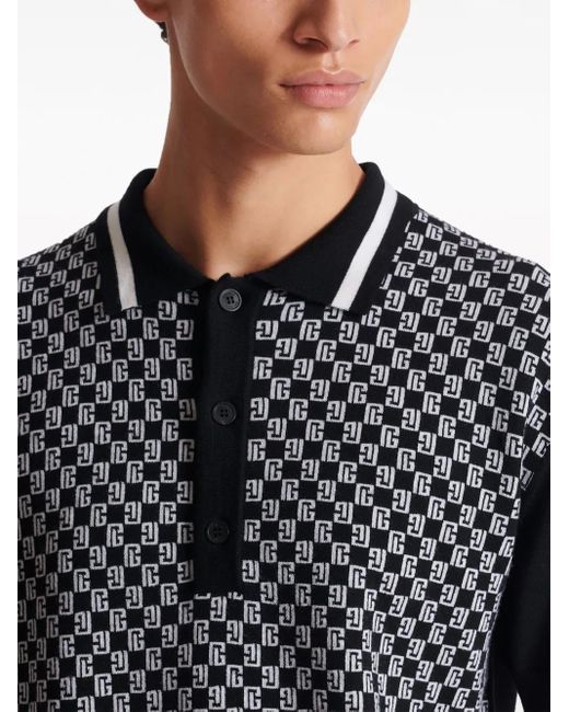 Balmain Poloshirt %ini-Monogramm in Black für Herren