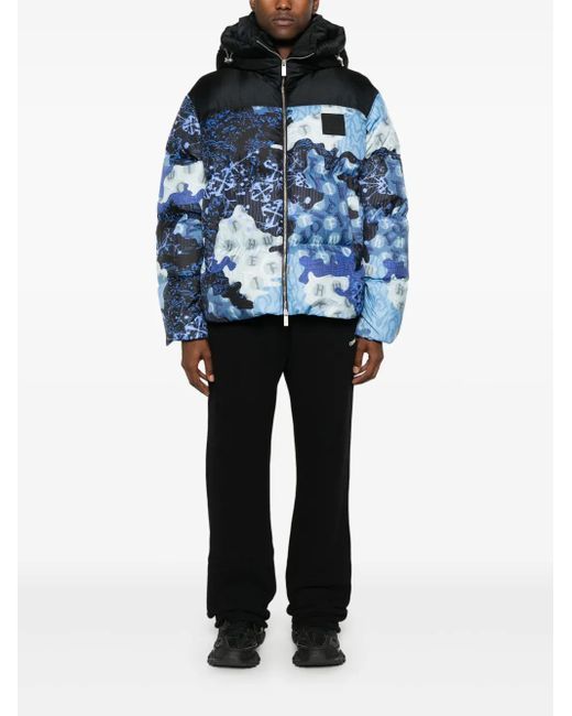 Off-White c/o Virgil Abloh Blue Camo Down Jacket for men