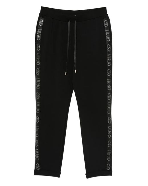 Liu Jo Black Logo-Detail Drawstring Track Pants