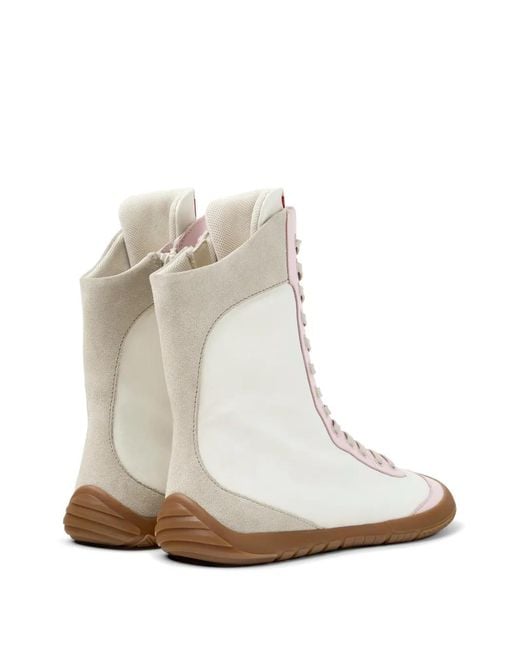 Camper White Peu Path+ Lace-Up Ankle Boots