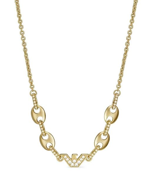 Emporio Armani Metallic Logo-Charm Necklace