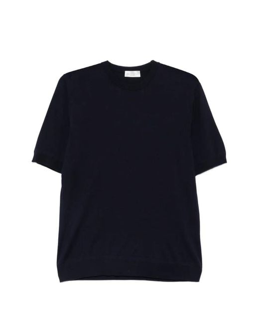 Roberto Collina Blue Short-Sleeve Crew-Neck T-Shirt for men