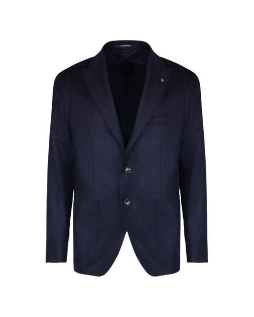 Tagliatore Blue Virgin Wool Blazer for men