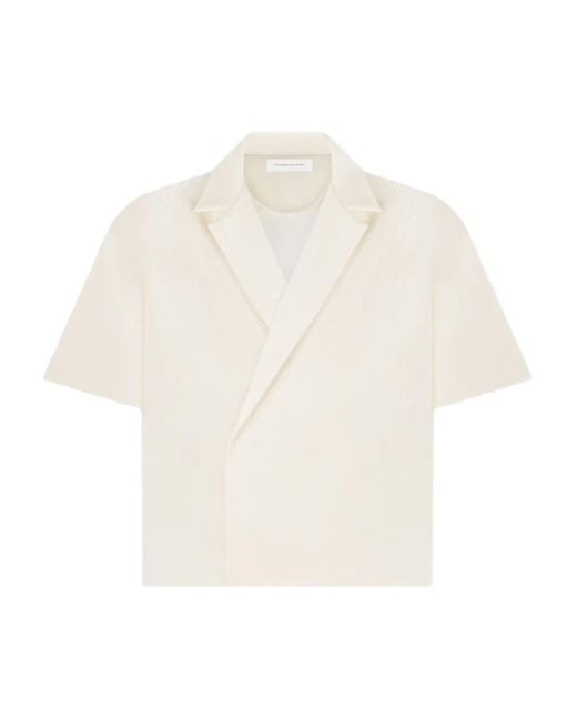 Manière De Voir Abel Boxy Twill Overhemd Met Dubbele Rij Knopen in het White voor heren
